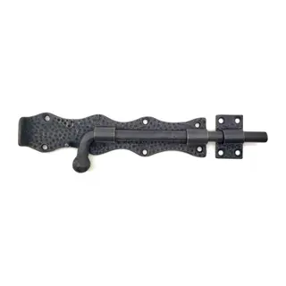 Antika Tarz Dekoratif Pirinç Dövme Kapı Sürgüsü - 20cm, Oksit