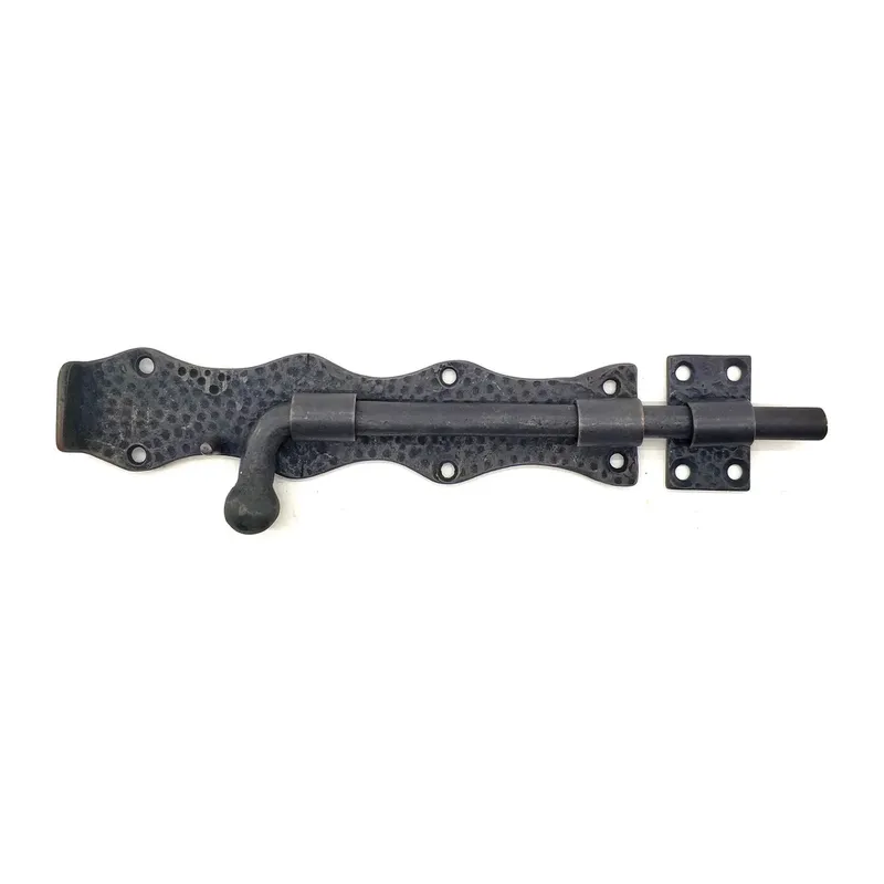 Antika Tarz Dekoratif Pirinç Dövme Kapı Sürgüsü - 20cm, Oksit