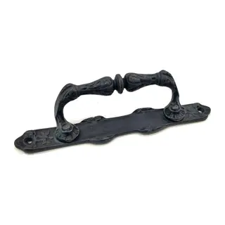 Antika Tarz Dekoratif Pirinç Dar Yan Çekme Kapı Kolu - 225x37 Mm, Oksit