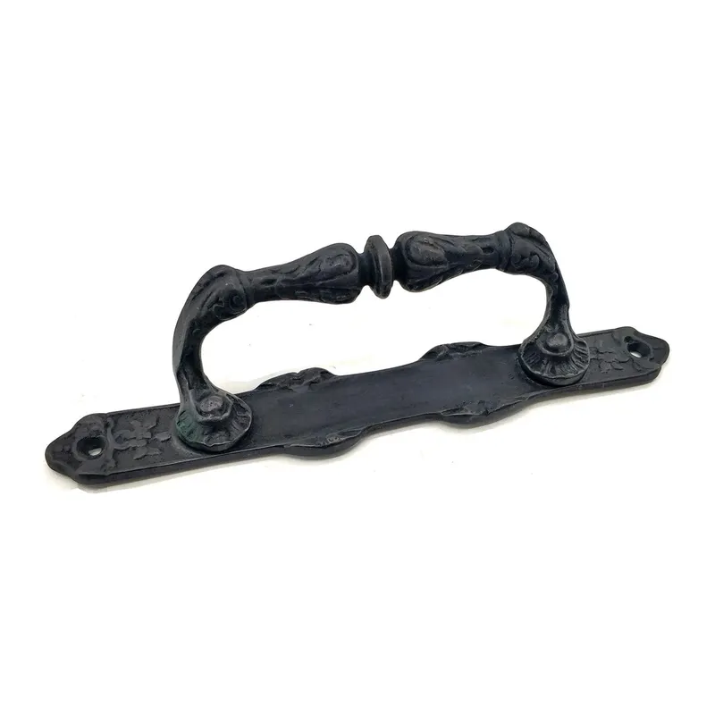 Antika Tarz Dekoratif Pirinç Dar Yan Çekme Kapı Kolu - 225x37 Mm, Oksit