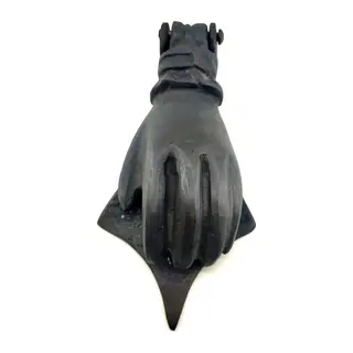 Antika Tarz Dekoratif Pirinç El Kapı Tokmağı, Taktak - 167x75 Mm, Oksit