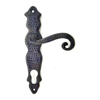 Antika Tarz Dekoratif Pirinç Ferforje Oda Kapı Kolu - 210x43 Mm, Oksit