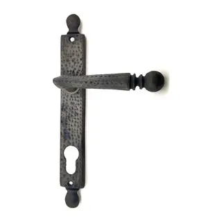 Antika Tarz Dekoratif Pirinç Misket Oda Kapı Kolu - 245x34 Mm, Oksit