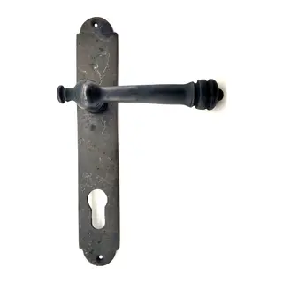 Antika Tarz Dekoratif Pirinç Taşra Oda Kapı Kolu - 220x35 Mm, Oksit