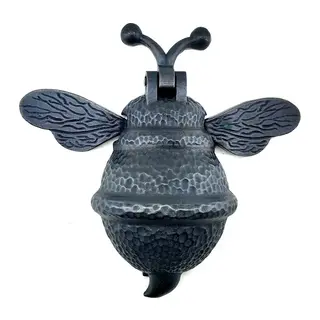 Antika Tarz Dekoratif Pirinç Arı Kapı Tokmağı, Taktak - Büyük, 163x150mm, Oksit