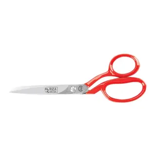 3257-9 Tekstil / Yatık Konfeksiyon Makası No: 9 İnç / 22,86 Cm - Nikel Kaplama, Kırmızı Saplı, Mikro Tırtıllı