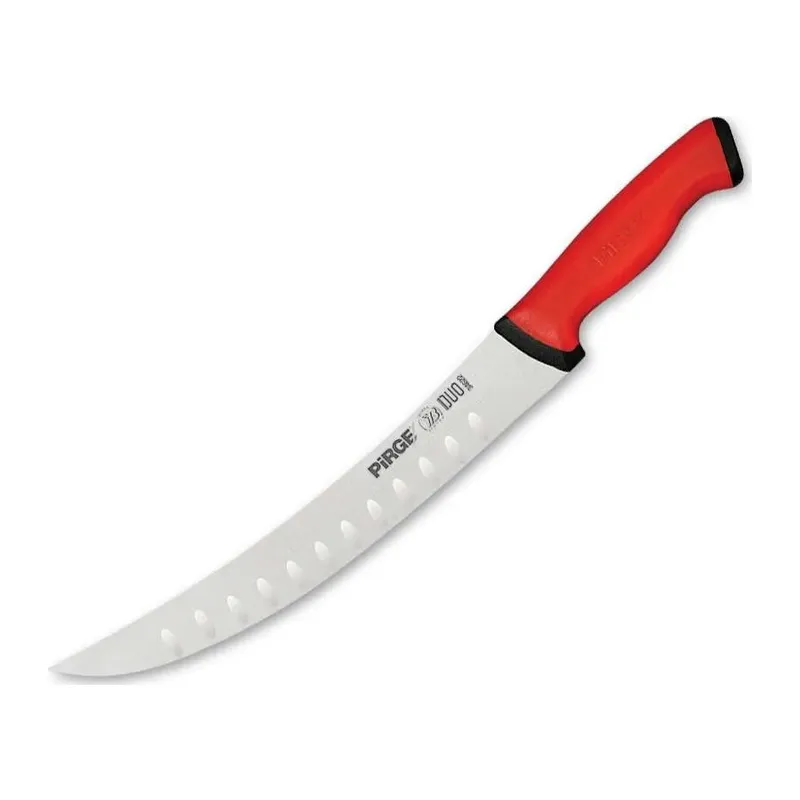 34622 Duo Kıvrık Nusret Tip Oluklu Et Doğrama, Kesme, Dilimleme, Trimleme Bıçağı 21 Cm - Kaymaz Sap