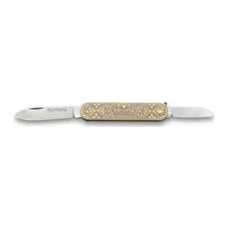 61804 Pirinç İşlemeli Sürmene Çakısı 5,5 / 3,5 Cm - Çift Bıçaklı