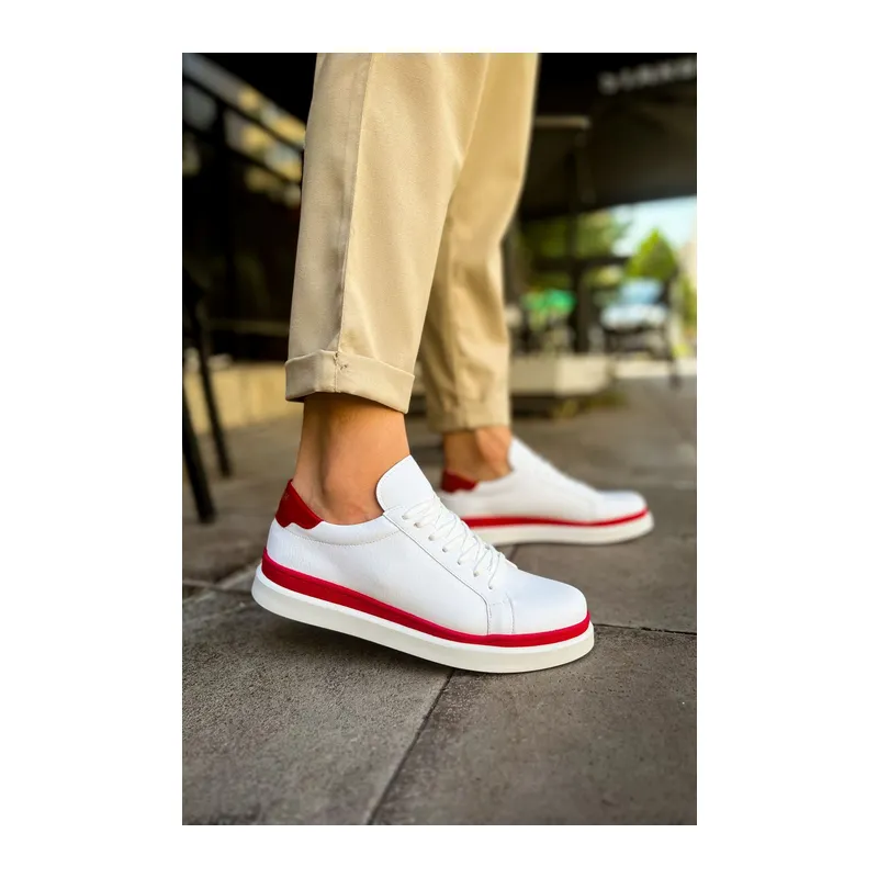 MN979 - Santoni GBT Spor Erkek Ayakkabı BEYAZ/KIRMIZI