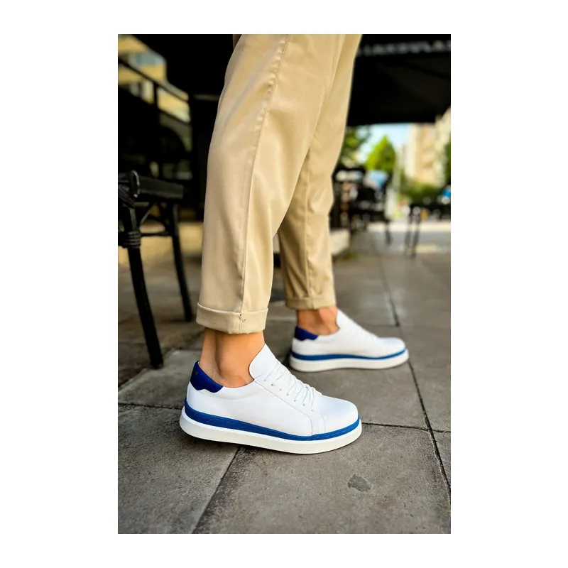 MN979 - Santoni GBT Spor Erkek Ayakkabı BEYAZ/MAVI