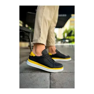 MN979 - Santoni GBT Spor Erkek Ayakkabı SIYAH/SARI
