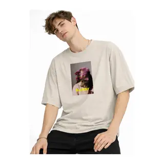 Blurry - Oversize Erkek Tişört BEJ