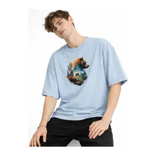 Bear2 - Oversize Tişört Bebek Mavisi