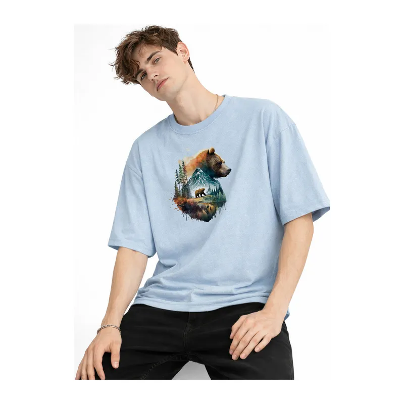Bear2 - Oversize Tişört Bebek Mavisi