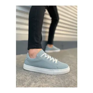 JY122 Mode Bağcıklı Süet Erkek Günlük Sneaker Ayakkabı SBT - Mavi
