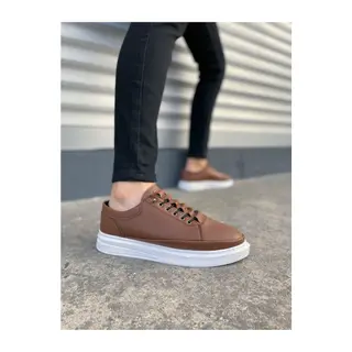 JY0535 Prime Bağcıklı Cilt Erkek Günlük Sneaker Ayakkabı CBT - Taba