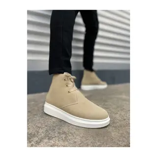 JY207 Oslo Bağcıklı Ortopedik Taban Süet Erkek Spor Bot SBT - Krem
