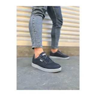JY0118 REX Bağcıklı Keten Kumaş Erkek Günlük Sneaker Ayakkabı KGT - Füme