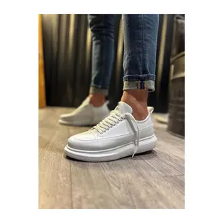 JY914 Drake Bağcıklı Cilt Erkek Günlük Sneaker Ayakkabı CBT Beyaz