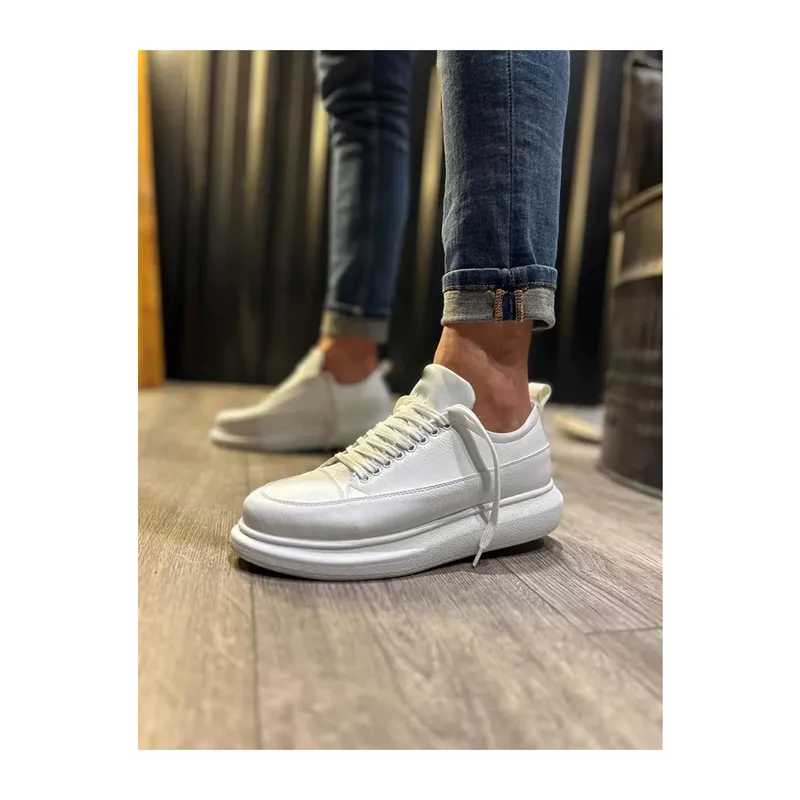 JY914 Drake Bağcıklı Cilt Erkek Günlük Sneaker Ayakkabı CBT Beyaz
