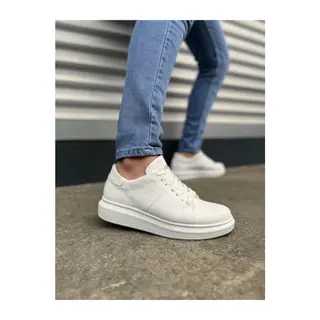 JY151 Boost Bağcıklı Cilt Erkek Günlük Sneaker Ayakkabı CBT - Beyaz