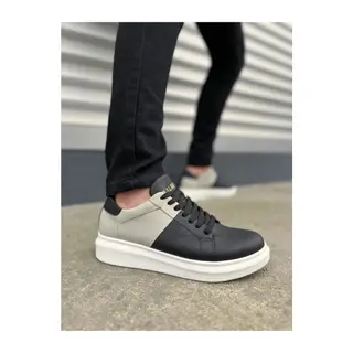 JY151 Boost Bağcıklı Cilt Süet Erkek Günlük Sneaker Ayakkabı CSBT - Siyah/Gri