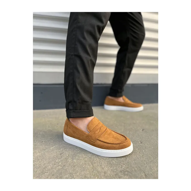 JY180 Estilo X Bağcıksız Süet Erkek Günlük Spor Klasik Ayakkabı SBT - Taba