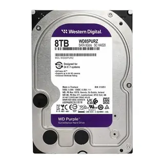 GV HD 8TB WD 3.5 PURPLE SATA3 5640RPM 256MB 7/24 GUVENLIK WD85PURZ (3 YIL RESMI DIST GARANTILI)
