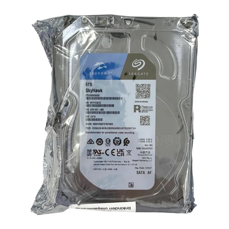 GV HD 6TB SEAGATE 3.5 SKYHAWK SATA 5400RPM 256MB 7/24 GUVENLIK ST6000VX009 (RESMI DIST GARANTILI)