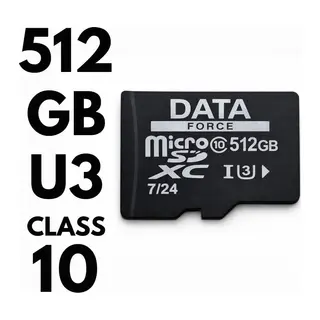 DATAFORCE 512GB U3/CL10 7/24 SURVEILLANCE 100/50MBS HAFIZA KARTI