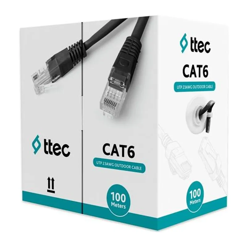TTEC CAT6-23CCA/OUT100S DIŞ MEKAN PVC+PE KABLO 100M SİYAH (TSS)