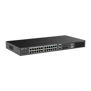 REYEE RG-ES228GS-P 28 PORT 10/100/1000 GIGABIT, YÖNETİLEBİLİR SWITCH, 2 SFP, 2 GIGABIT RJ45 UPLINK, 24 PORT POE+ (370W)