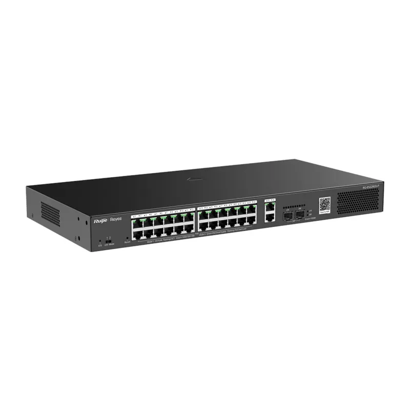 REYEE RG-ES228GS-P 28 PORT 10/100/1000 GIGABIT, YÖNETİLEBİLİR SWITCH, 2 SFP, 2 GIGABIT RJ45 UPLINK, 24 PORT POE+ (370W)