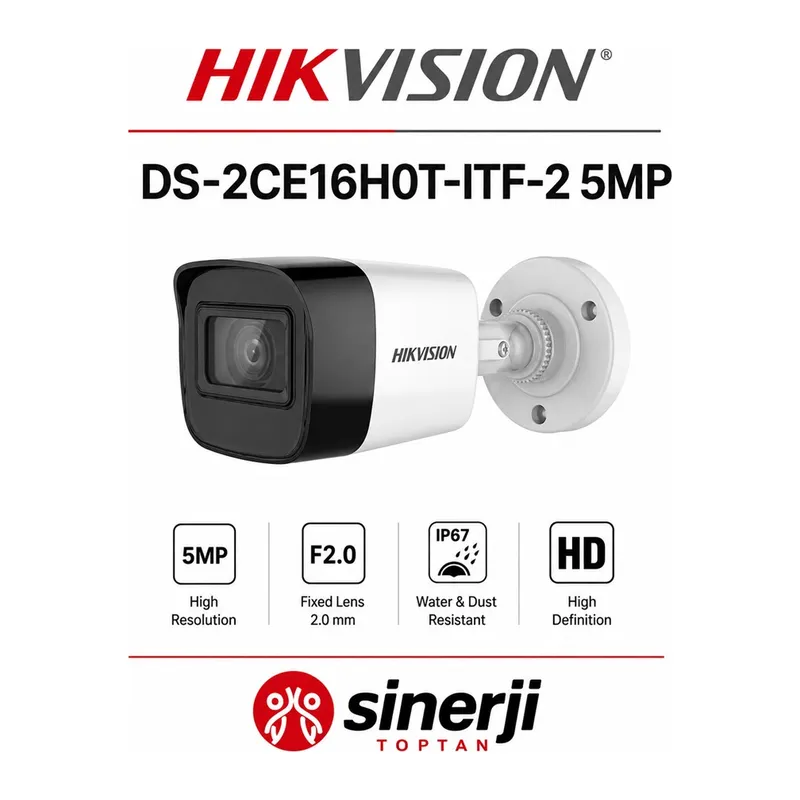 HİKVİSİON DS-2CE16H0T-ITF-2 5MP 2.8 MM SABİT LENSLİ IR BULLET KAMERA