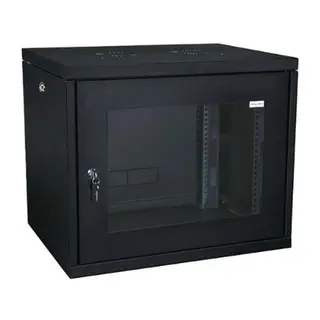 RACKSİS SOHO SERİSİ 9U 520X400 TAMPERLİ CAM KAPAKLI SİYAH KABİNET