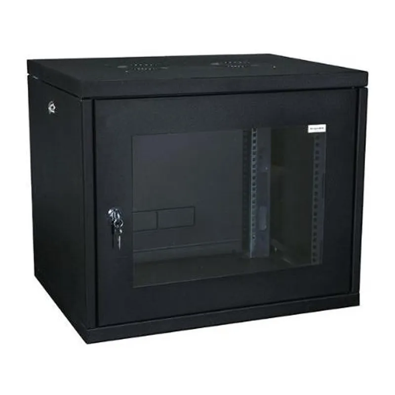 RACKSİS SOHO SERİSİ 9U 520X400 TAMPERLİ CAM KAPAKLI SİYAH KABİNET