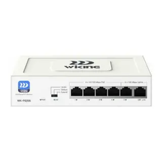 WİKİNG WK-PS206 V2 4FE POE + 2FE UPLINK 55W 4 PORT MEGABİT POE SWİTCH