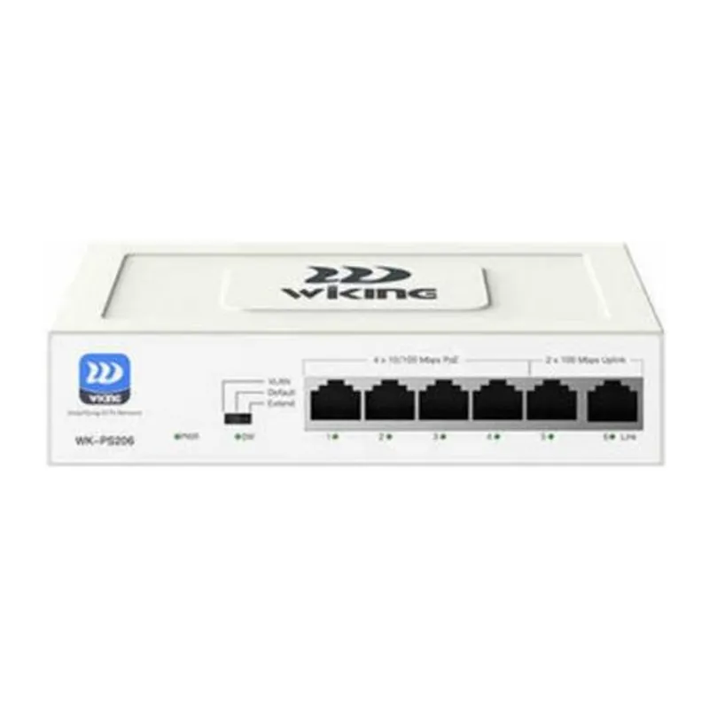 WİKİNG WK-PS206 V2 4FE POE + 2FE UPLINK 55W 4 PORT MEGABİT POE SWİTCH