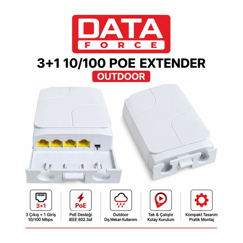 DATAFORCE 3+1 10/100 POE EXTENDER OUTDOOR
