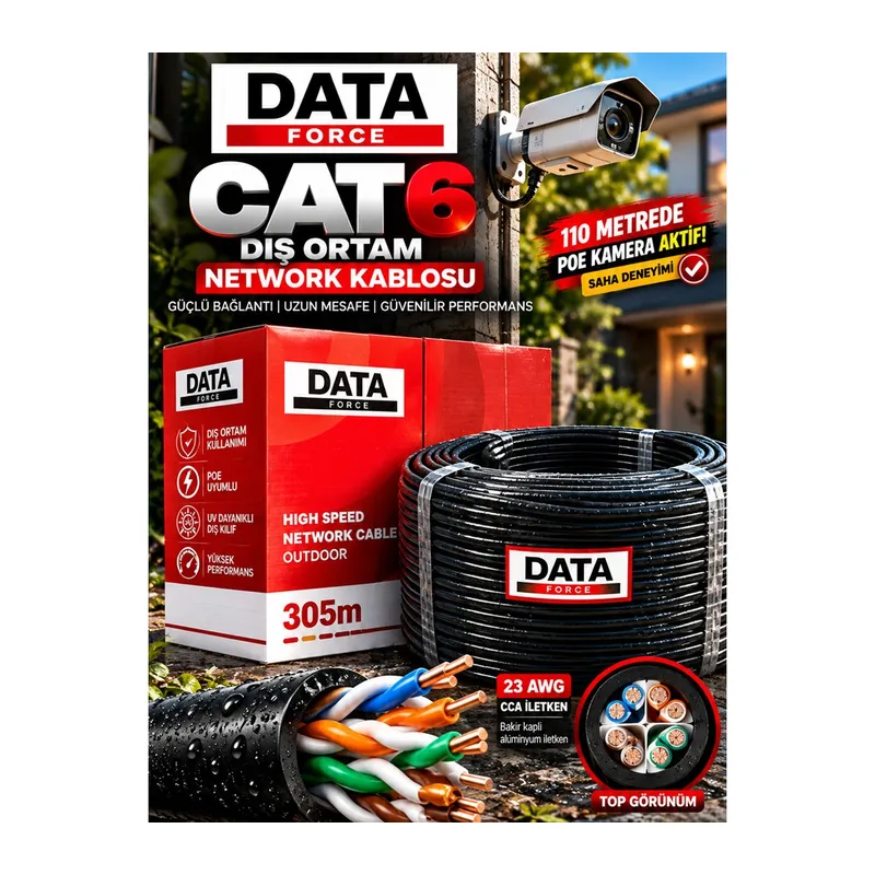 DATAFORCE CAT6 23 AWG 0,57MM 305M OUTDOOR
