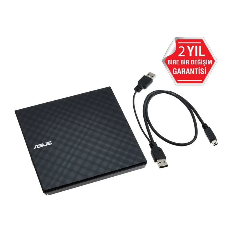 ASUS SDRW-08D2S-U Lite, Usb 2.0, External, Siyah, Slim, Optik Okuyucu/Yazıcı