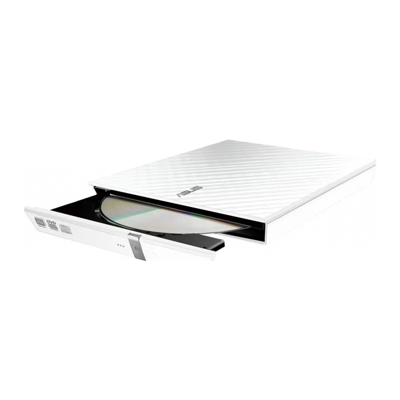 ASUS SDRW-08D2S-U Lite, Usb 2.0, External, Beyaz, Slim, Optik Okuyucu/Yazıcı
