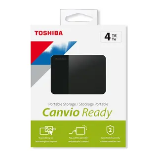 TOSHIBA HDTP340EK3CA, Canvio Ready, 4TB, 2.5" USB 3.0, Taşınabilir, Harici HDD, (Black)