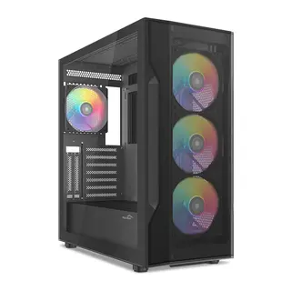 SAMA S40BK Black, H700BK 700W, 80 PLUS, Tempered Glass Panel, Mesh Ön Panel, Type-C, 4x120mm ARGB Fan, ATX, GAMING KASA