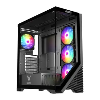 VENTO VG4202FL, 850W, 80 Plus, Siyah, Temperli Cam, RGB, ATX, Akvaryum Tipi, GAMING KASA