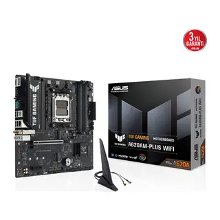 ASUS TUF GAMING A620AM-PLUS WIFI, 4xDDR5, 2x M.2, HDMI, 2xDP, Wi-Fi 6, Bluetooth v5.3, AM5 Soket GAMING Anakart