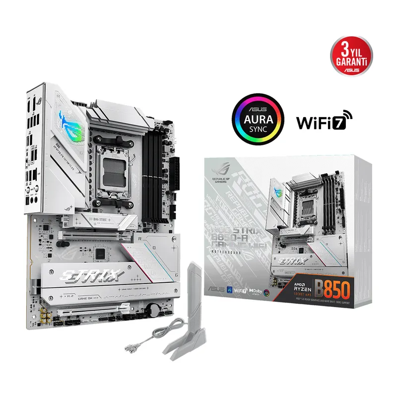ASUS ROG STRIX B850-A GAMING WIFI7 NEO, 4xDDR5, 4xM.2, HDMI, DP, Type-C, PCIe 5.0, Wi-Fi 7, Bluetooth v5.4, AM5 Soket GAMING Anakart