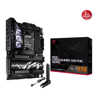 ASUS ROG CROSSHAIR X870E HERO, 4xDDR5, 5xM.2, HDMI, DP, Type-C, PCIe 5.0, 2xWi-Fi 7, Bluetooth v5.4, AM5 Soket GAMING Anakart
