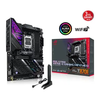 ASUS ROG STRIX X870E-E GAMING WIFI7 NEO, 4xDDR5, 5xM.2, HDMI, DP, Type-C, PCIe 5.0, 2xWi-Fi 7, Bluetooth v5.4, AM5 Soket GAMING Anakart