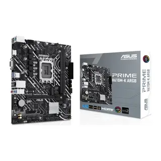 ASUS PRIME H610M-K ARGB, 2xDDR5, M.2,D-SUB, HDMI,12-13.14.Nesil, LGA1700 Soket, Anakart
